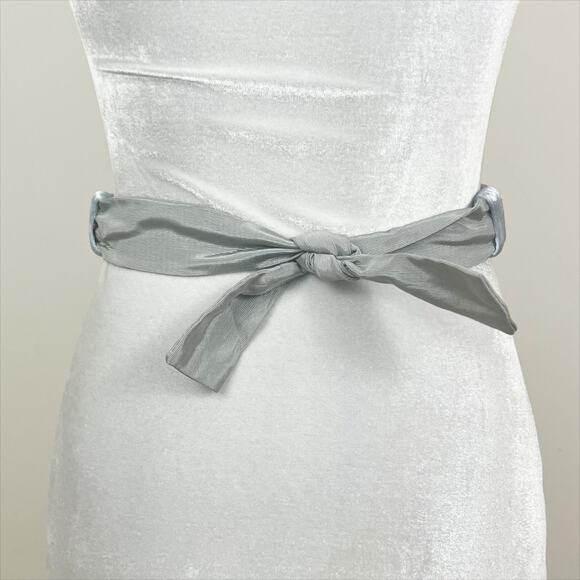 Vintage 80s 90s Knotted Rope Belt With Ribbon Tie Back Pink Gray - Picture 4 of 4